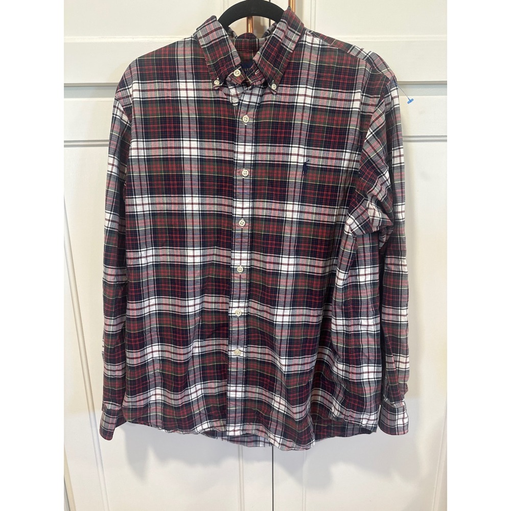 Ralph Lauren Mens Large Plaid Button Down Shirt preppy Cotton Long Sleeve
Casual